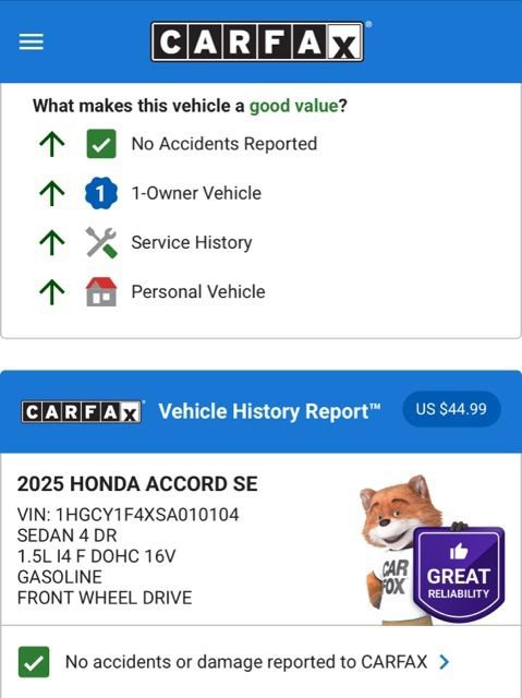 Used 2025 Honda Accord SE image 23
