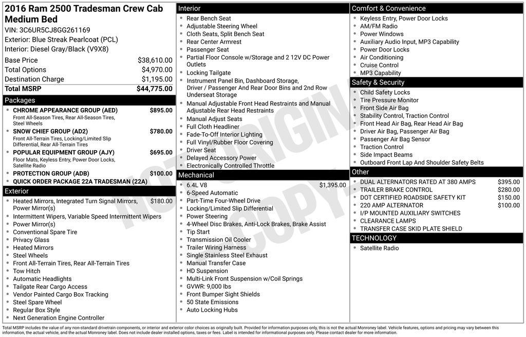 Used 2016 RAM 2500 Tradesman w/ Chrome Appearance Group image 5