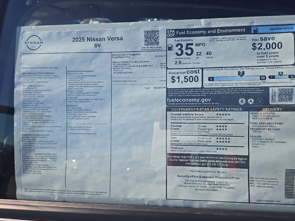 New 2025 Nissan Versa SV image 28