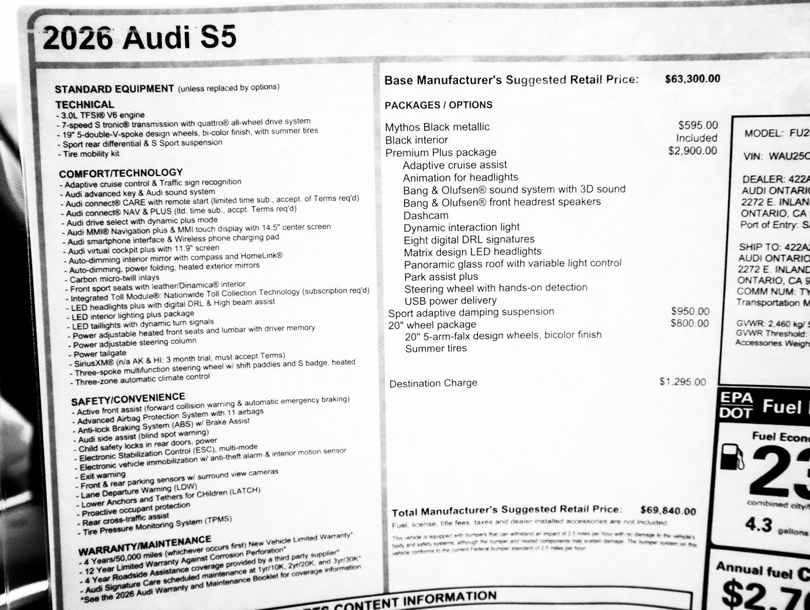 New 2026 Audi S5 Premium Plus AWD/4WD image 32