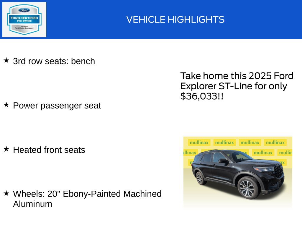 Certified 2025 Ford Explorer ST-Line AWD/4WD image 20