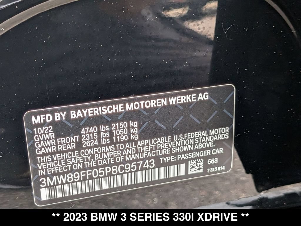 Certified 2023 BMW 330i xDrive Sedan w/ Premium Package AWD/4WD image 28