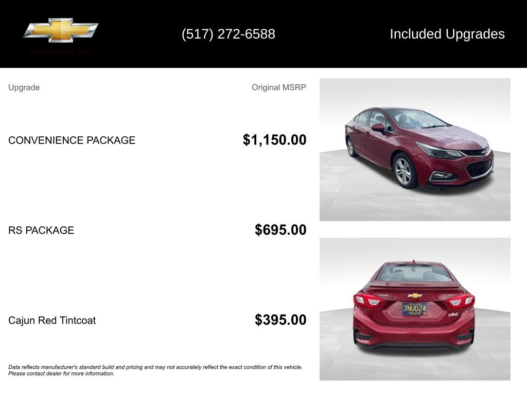 Used 2017 Chevrolet Cruze LT w/ Convenience Package FWD image 5