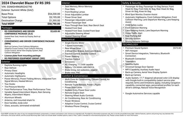 Used 2024 Chevrolet Blazer EV RS RWD image 5