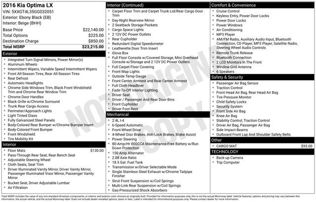 Used 2016 Kia Optima LX image 15