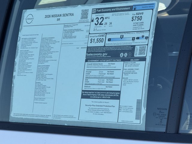 New 2026 Nissan Sentra SR w/ Floor Mat Package FWD image 17