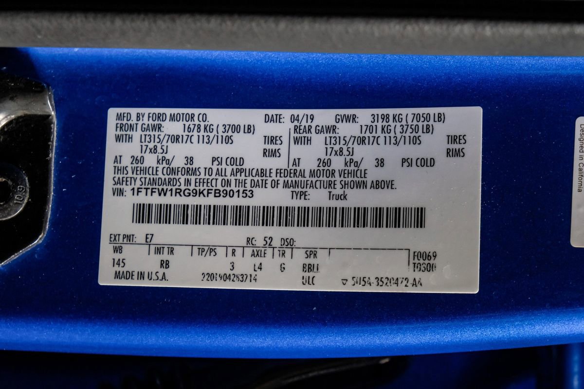 Used 2019 Ford F150 Raptor w/ Equipment Group 802A Luxury image 60