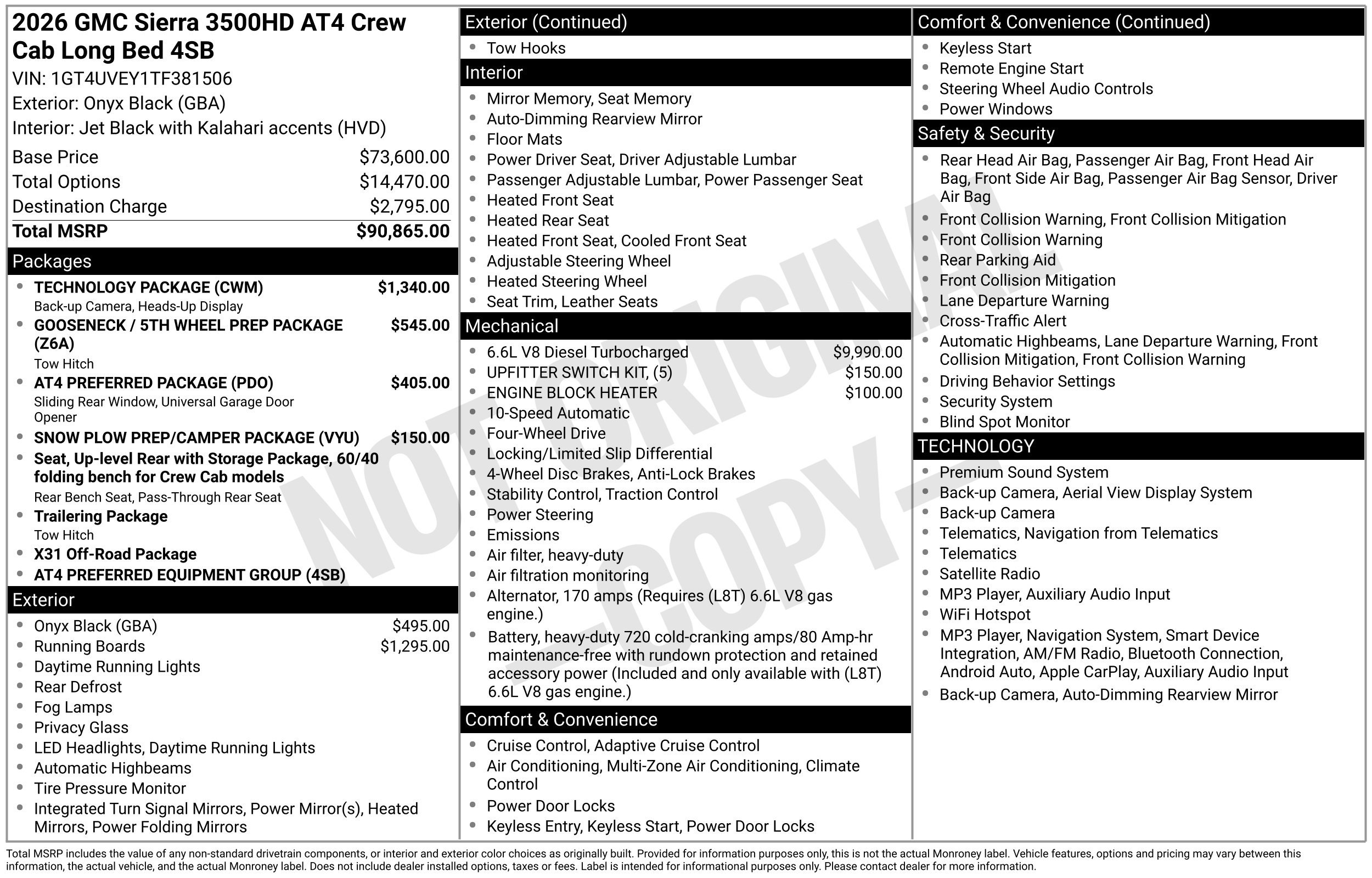 New 2026 GMC Sierra 3500 AT4 w/ Technology Package AWD/4WD image 3