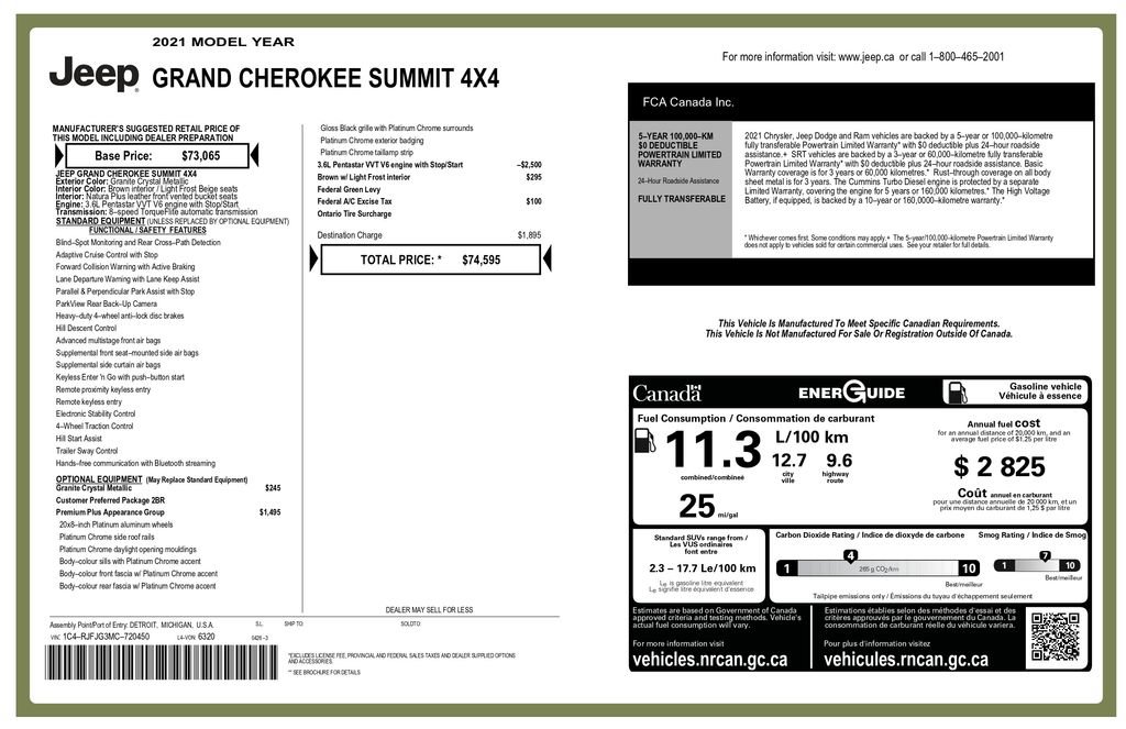 Used 2021 Jeep Grand Cherokee Summit AWD/4WD image 3