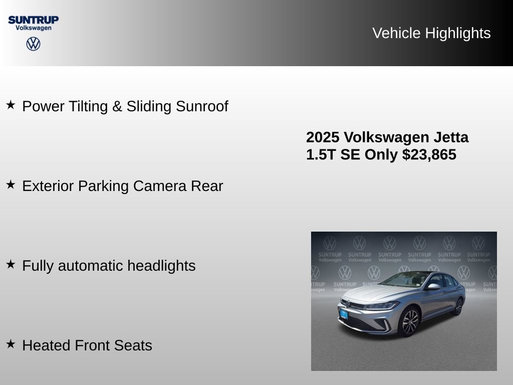 Used 2025 Volkswagen Jetta SE w/ Sunroof Package FWD image 16