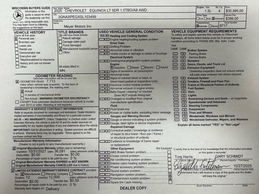 Used 2025 Chevrolet Equinox LT w/ Convenience Package II image 31