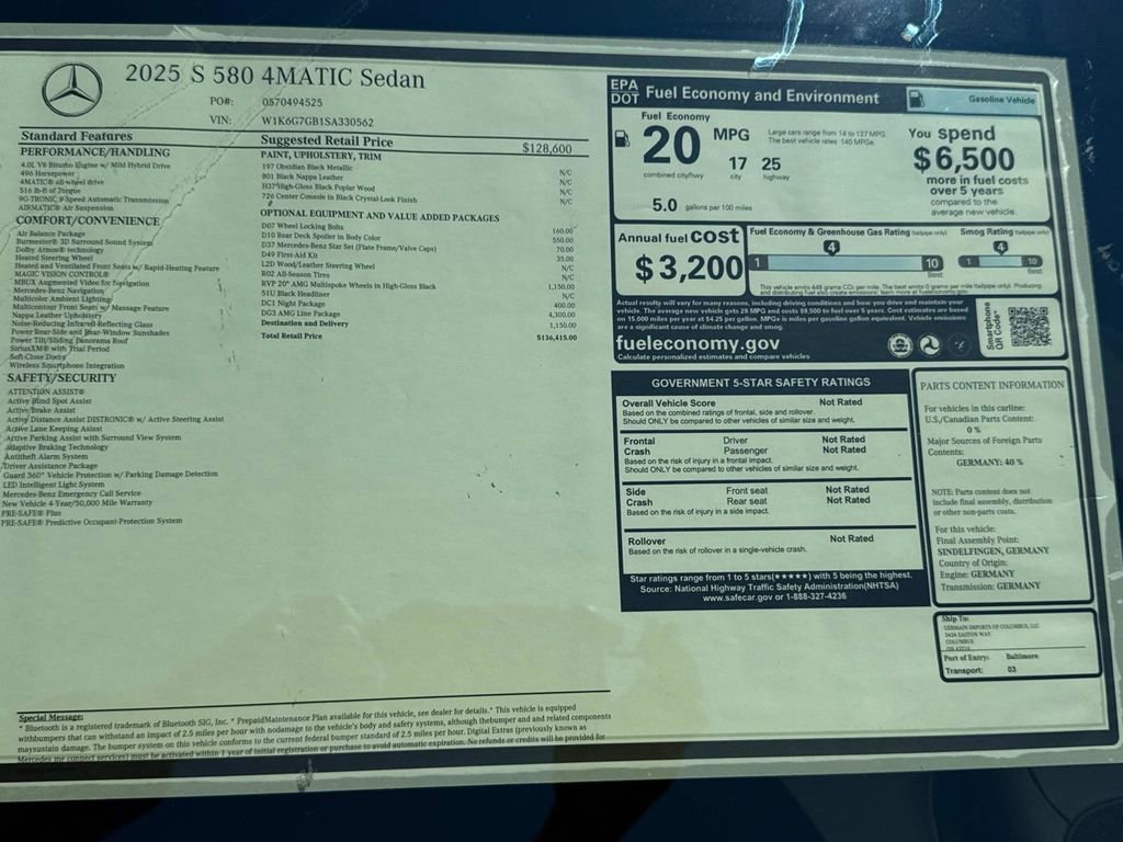 New 2025 Mercedes-Benz S 580 4MATIC Sedan image 9