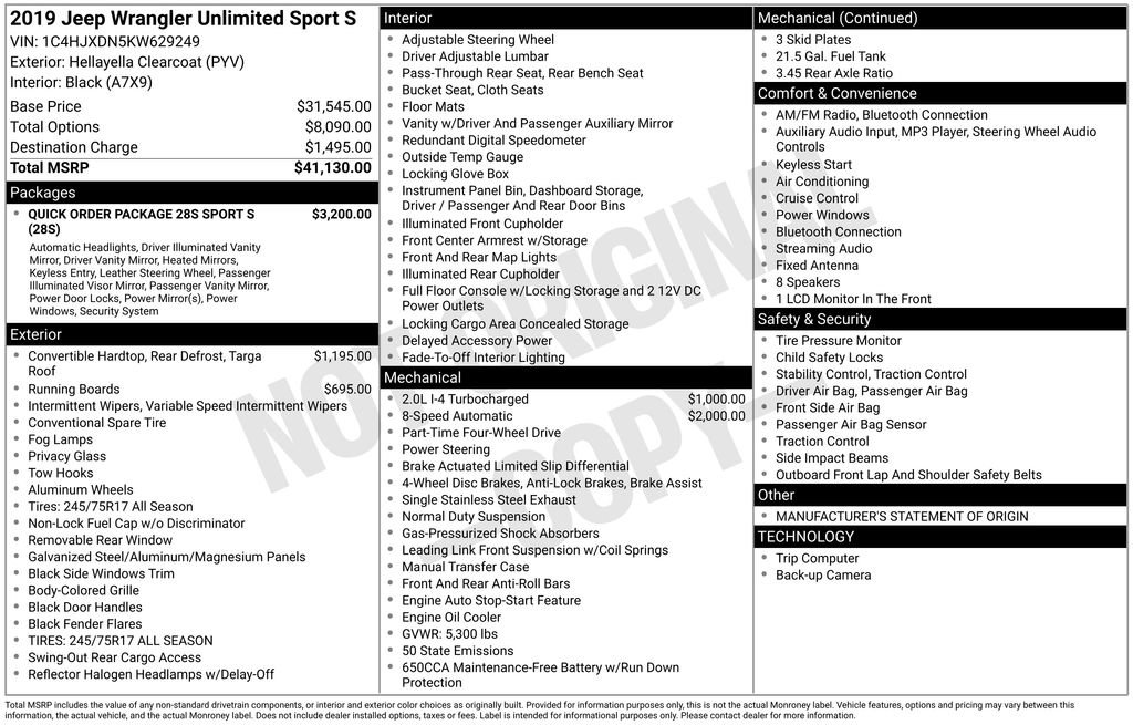 Used 2019 Jeep Wrangler Unlimited Sport S image 36