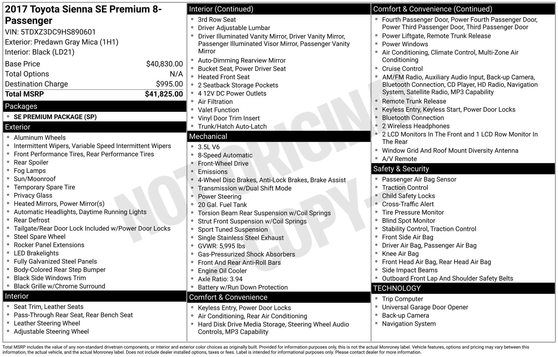 Used 2017 Toyota Sienna SE Premium FWD image 29