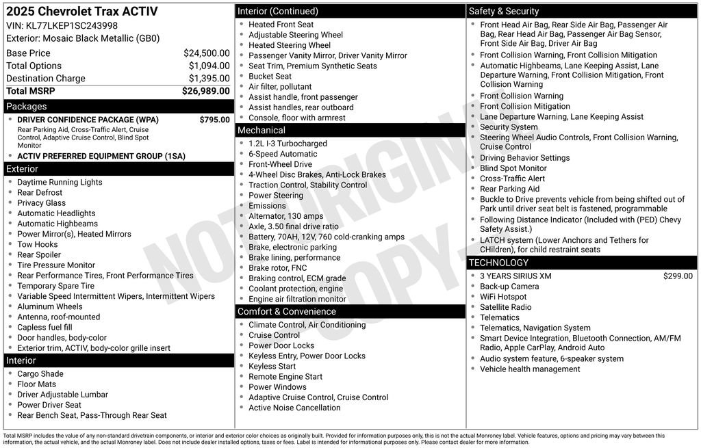 Used 2025 Chevrolet Trax ACTIV w/ Driver Confidence Package FWD image 2