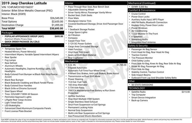 Used 2019 Jeep Cherokee Latitude w/ Popular Appearance Group image 35