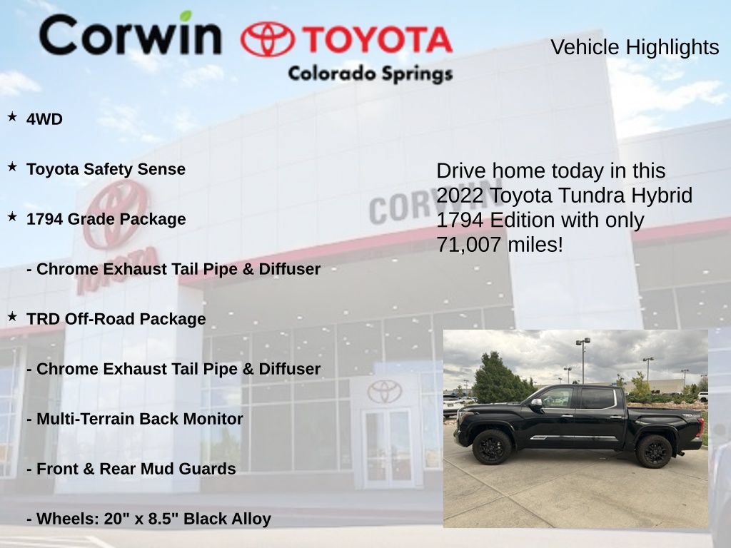 Used 2022 Toyota Tundra 1794 Edition w/ TRD Off-Road Package AWD/4WD image 7