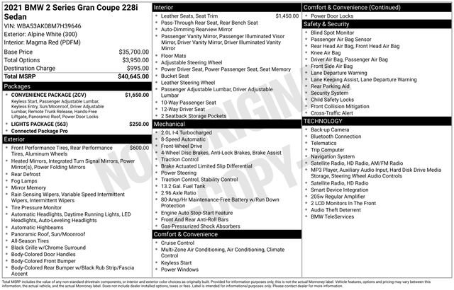 Used 2021 BMW 228i Gran Coupe w/ Convenience Package FWD image 35