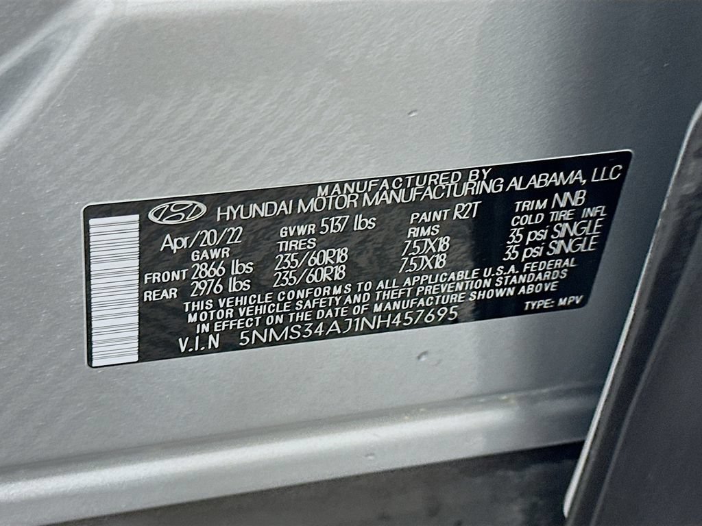 Certified 2022 Hyundai Santa Fe SEL w/ Convenience + Premium Package FWD image 33