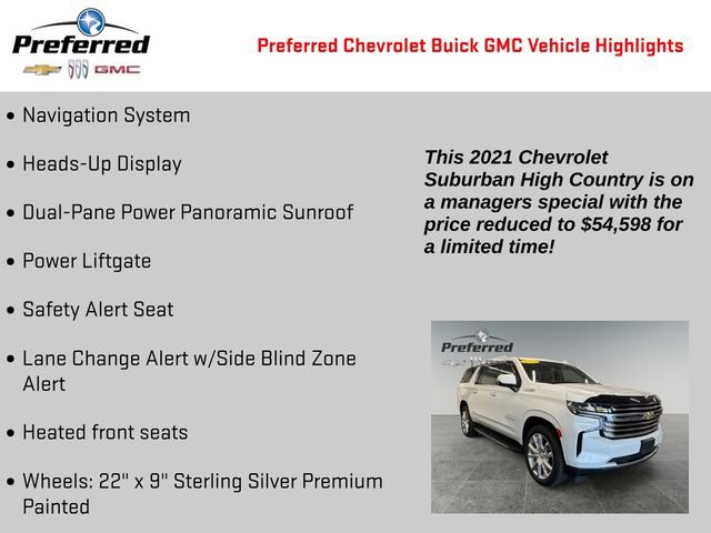 Certified 2021 Chevrolet Suburban High Country image 2