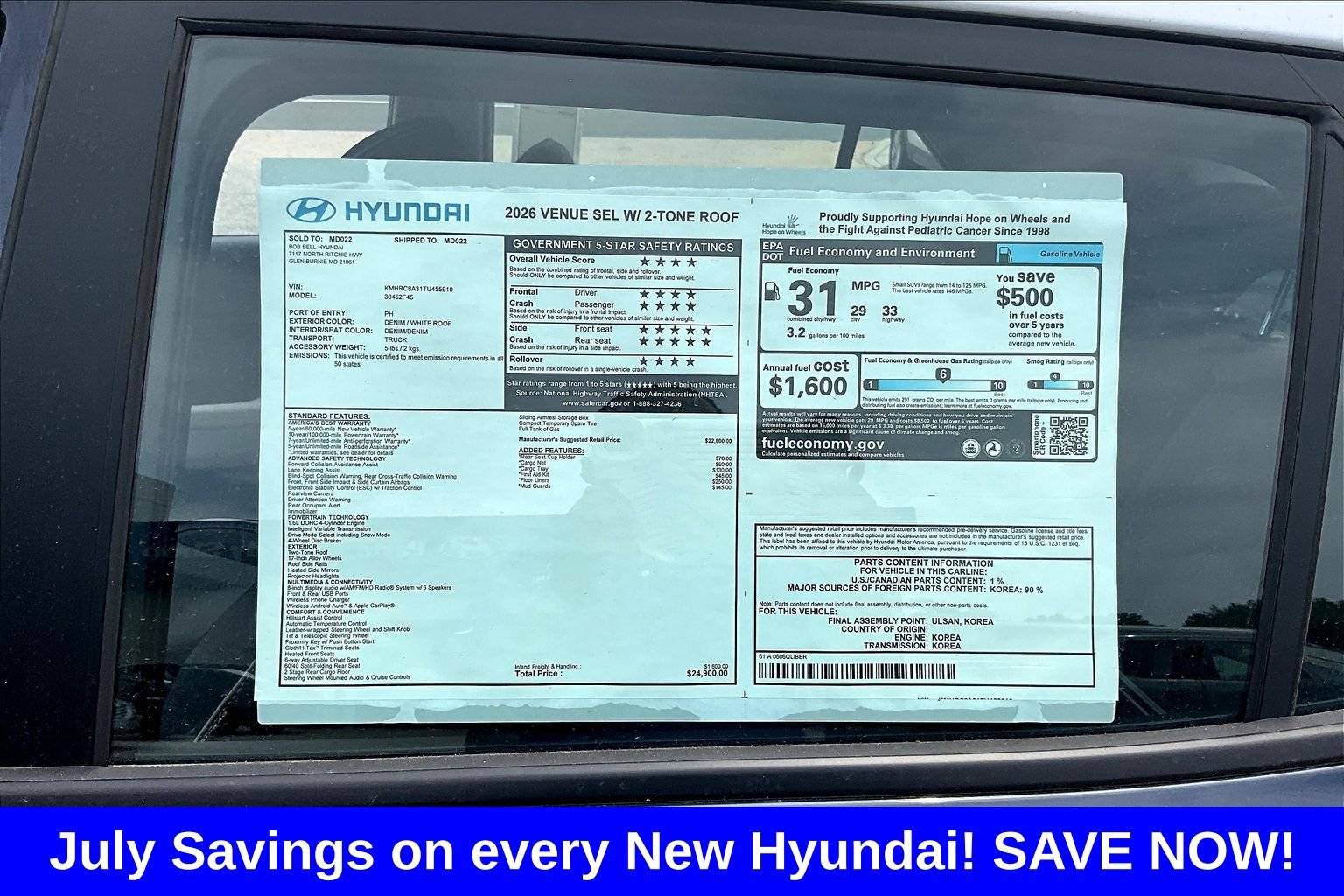 New 2026 Hyundai Venue SEL FWD image 18