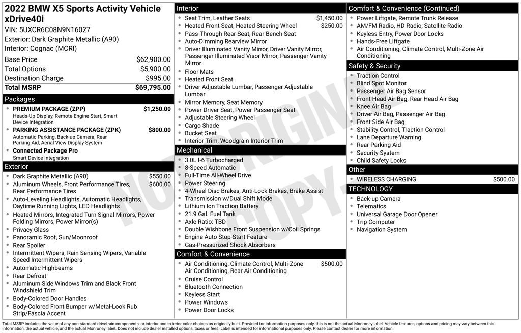 Used 2022 BMW X5 xDrive40i w/ Premium Package image 17