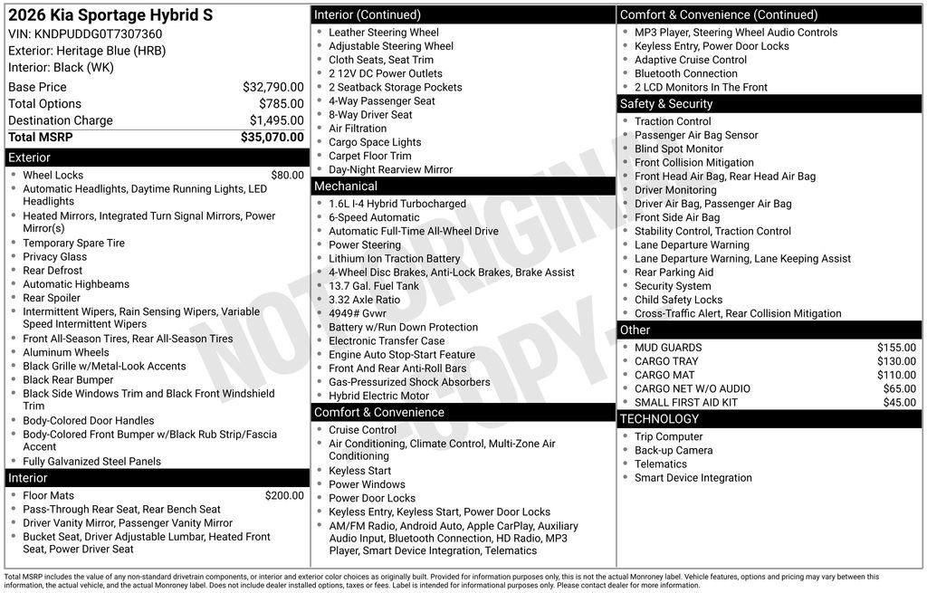 New 2026 Kia Sportage S AWD/4WD image 6
