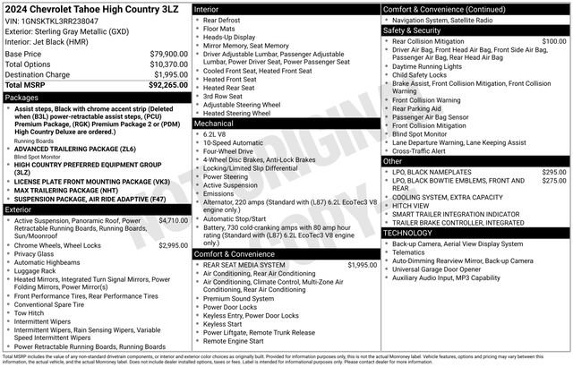 Used 2024 Chevrolet Tahoe High Country AWD/4WD image 9