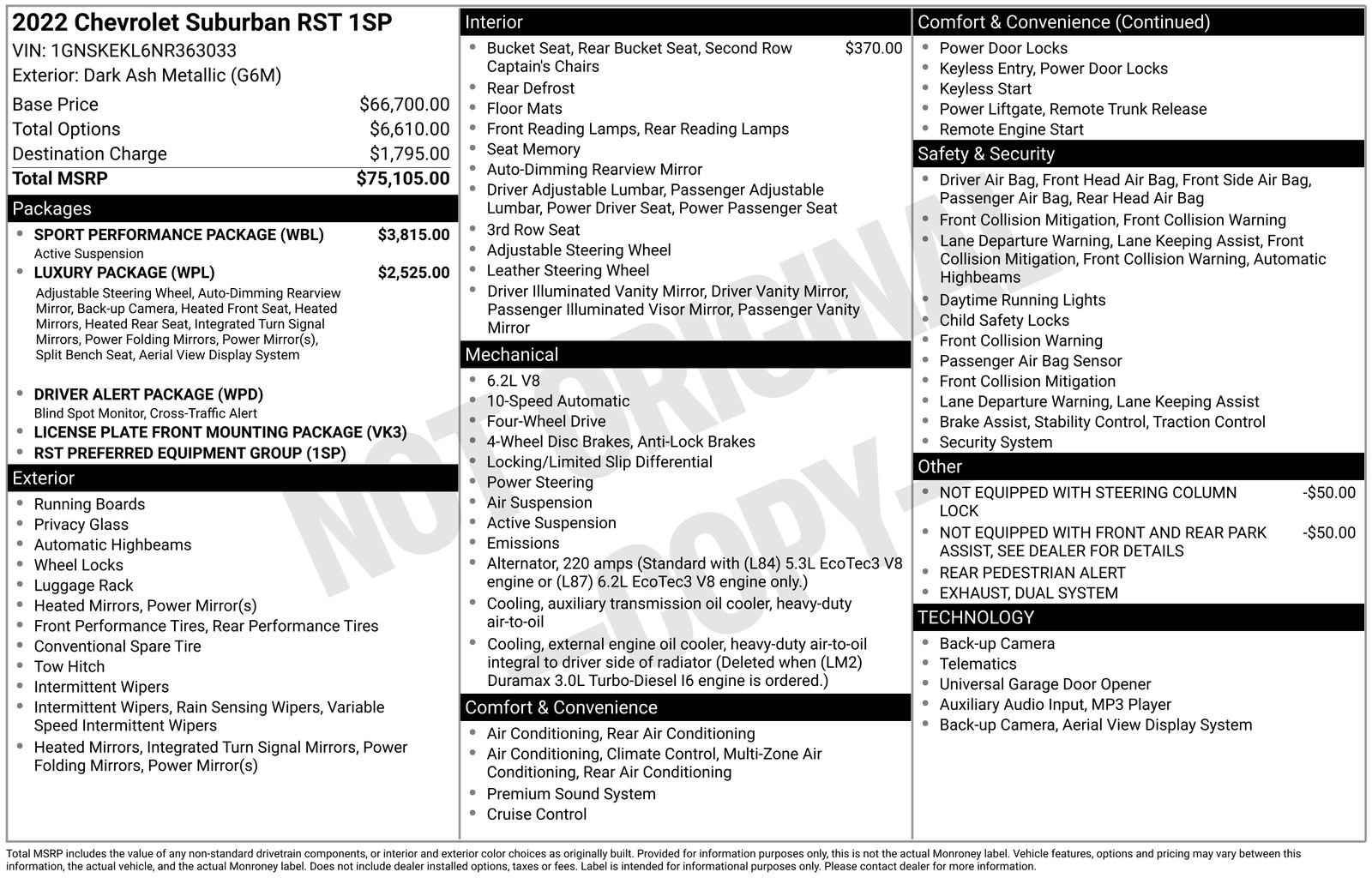 Used 2022 Chevrolet Suburban RST w/ Sport Performance Package image 35