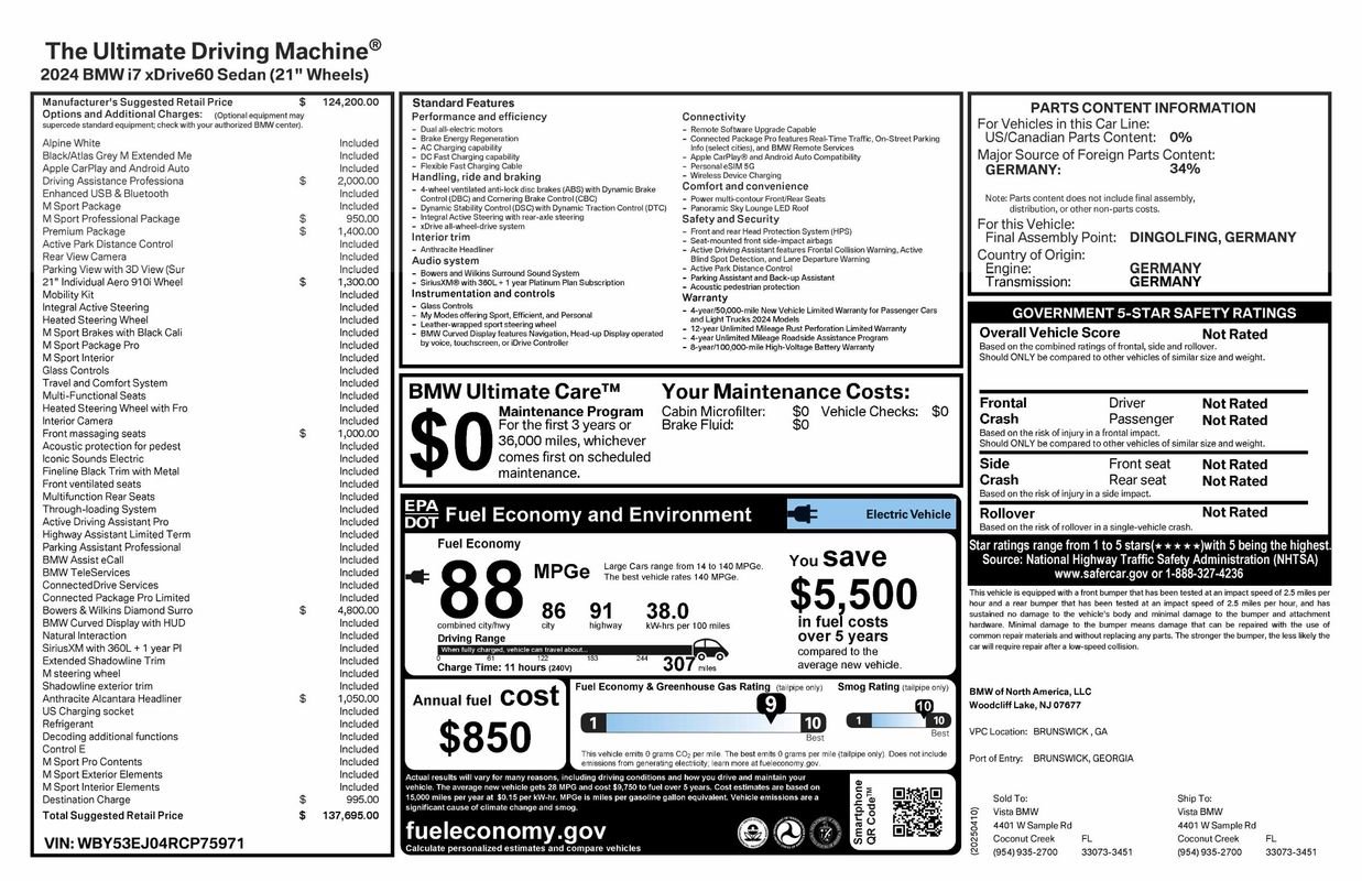 Used 2024 BMW i7 xDrive60 image 58
