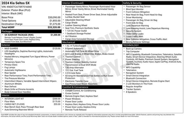 Certified 2024 Kia Seltos SX w/ SX Sunroof Package AWD/4WD image 36