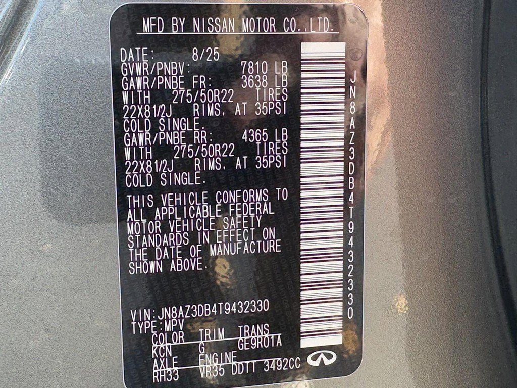 New 2026 INFINITI QX80 4WD w/ Sport Exterior Package image 19