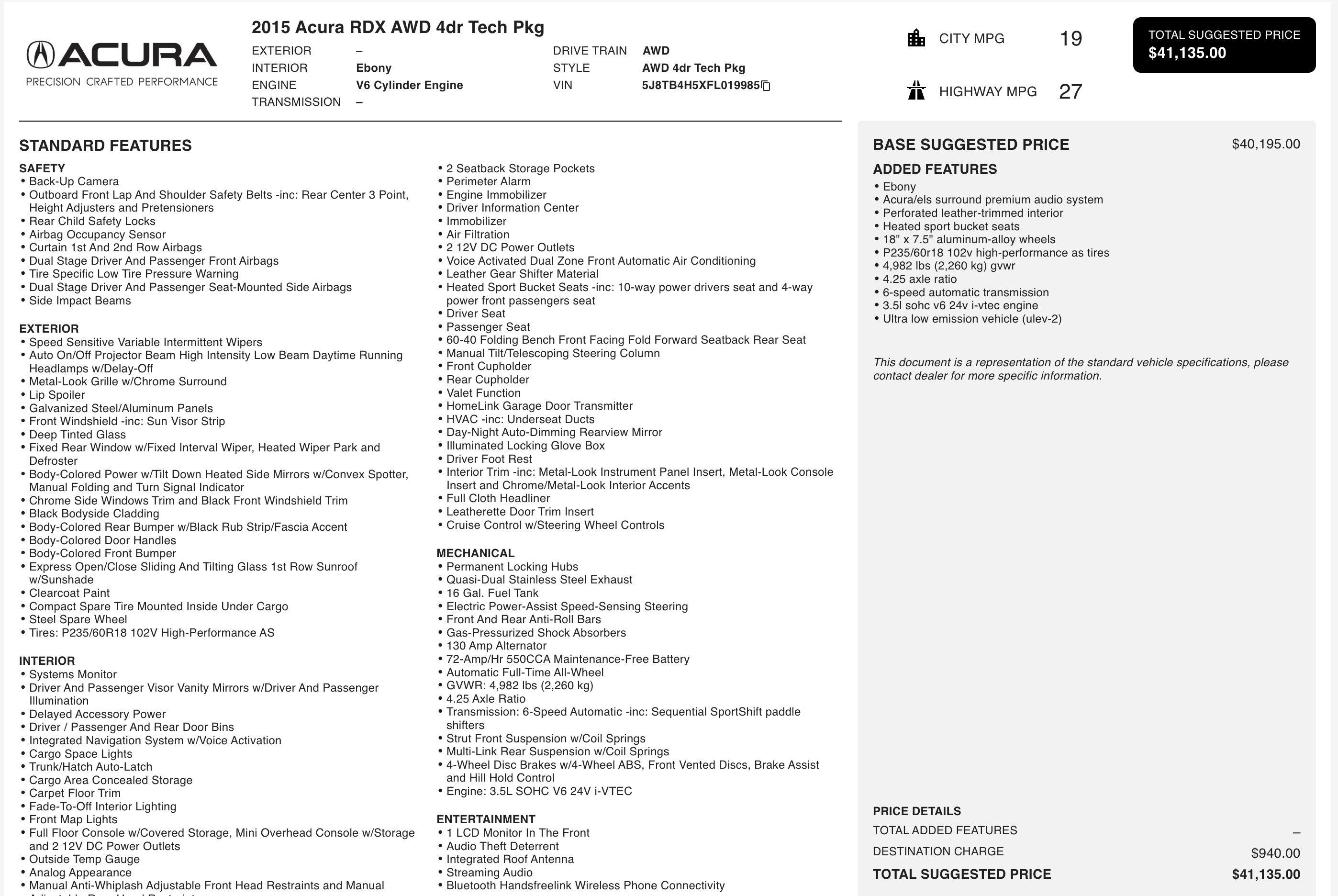 Used 2015 Acura RDX AWD w/ Technology Package image 5