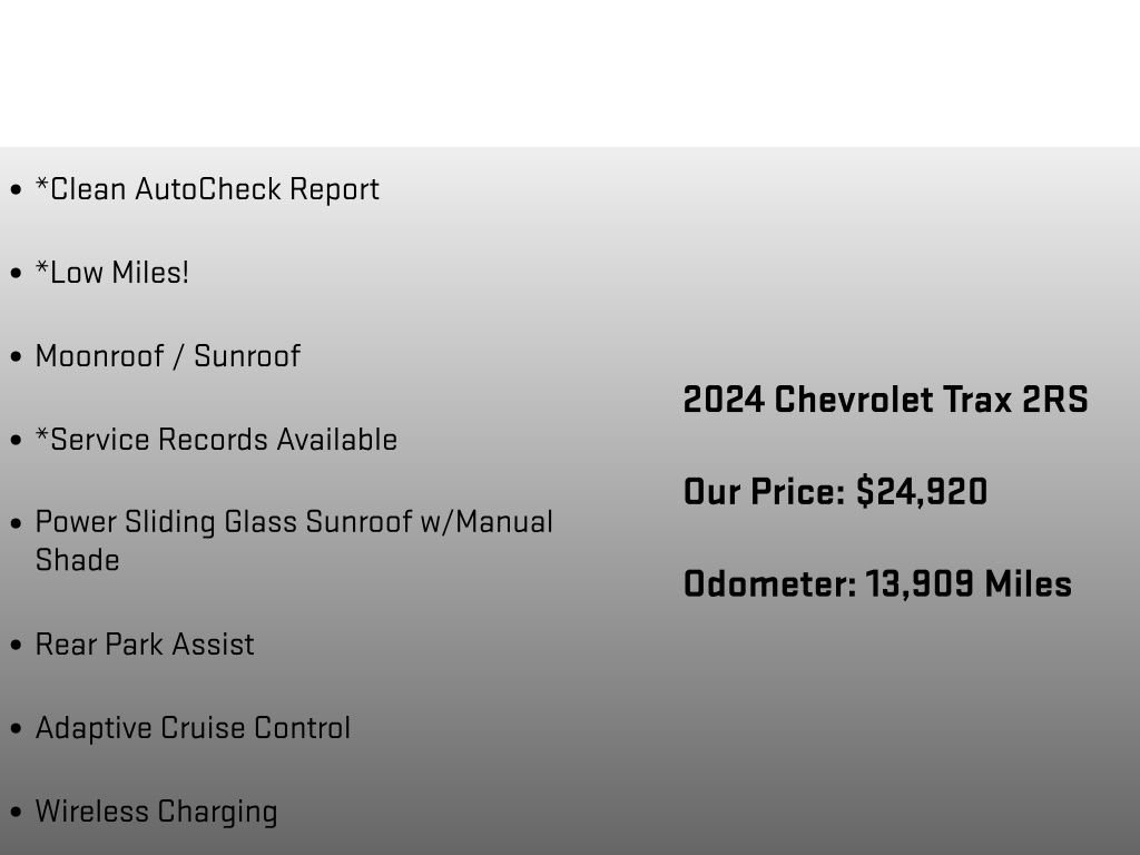 Certified 2024 Chevrolet Trax RS w/ Sunroof Package FWD image 20
