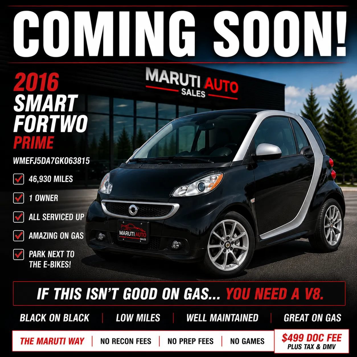 Used 2016 smart fortwo Prime