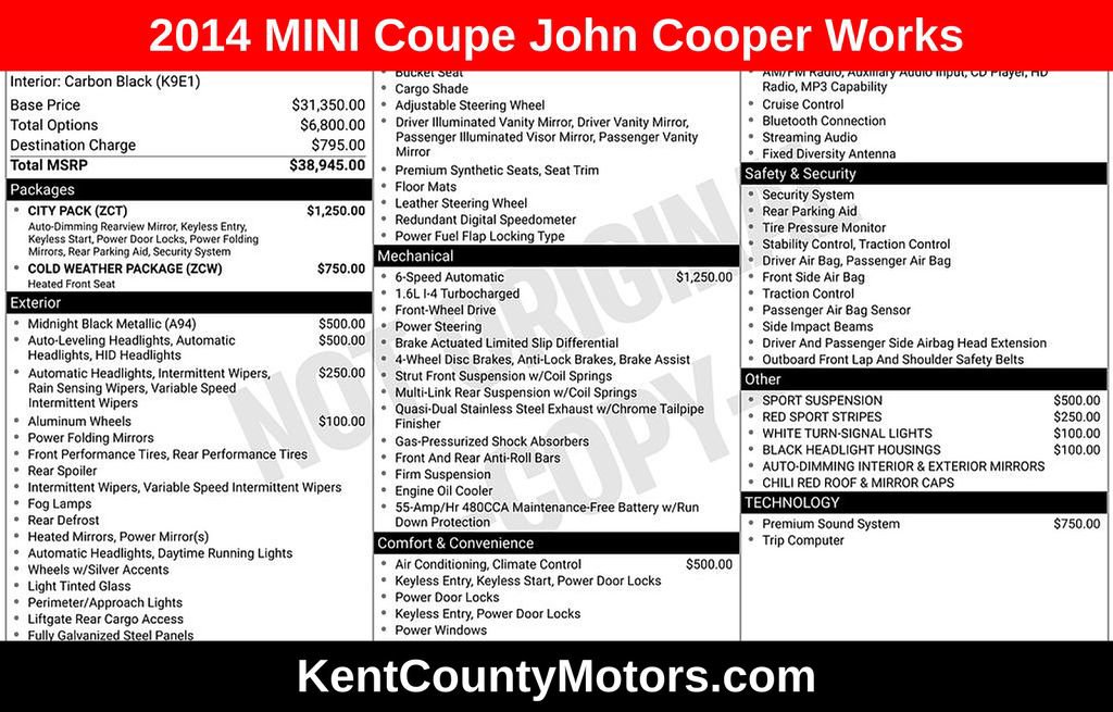 Used 2014 MINI Cooper Coupe John Cooper Works