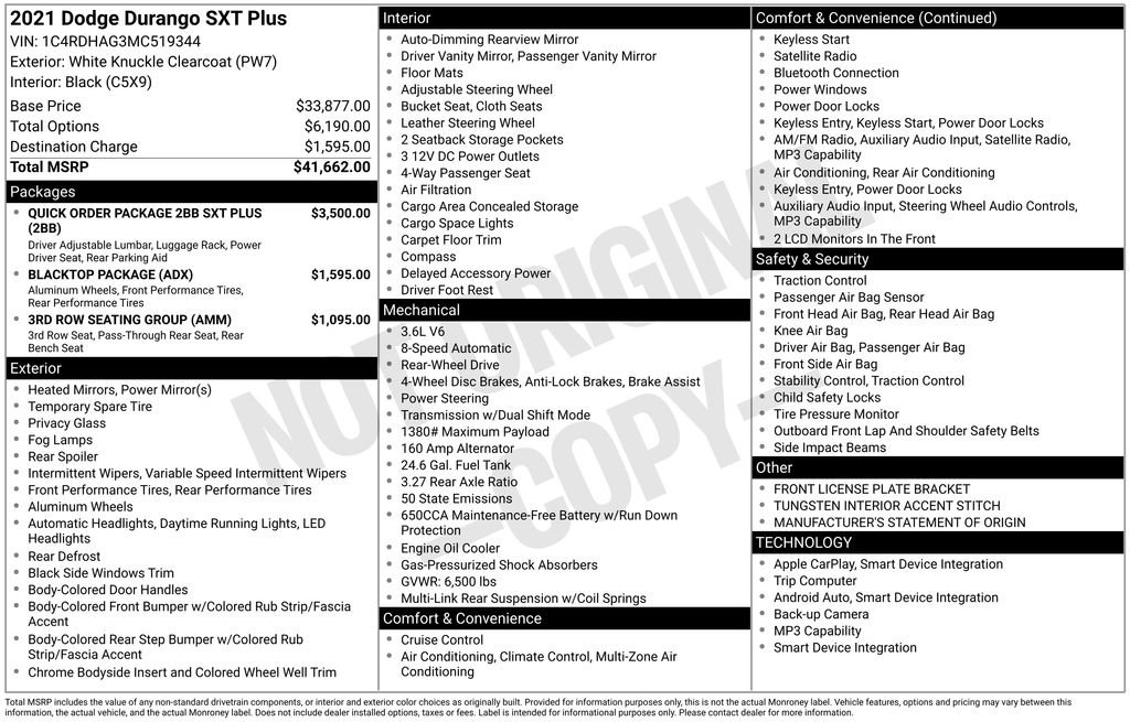 Used 2021 Dodge Durango SXT RWD image 12