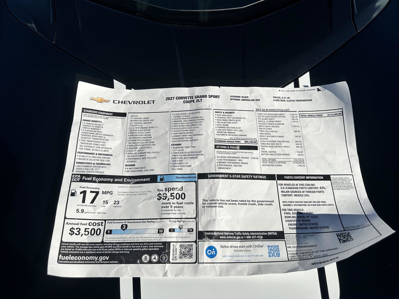 Used 2027 Chevrolet Corvette Grand Sport w/ Z52 Sport Performance Package RWD image 48