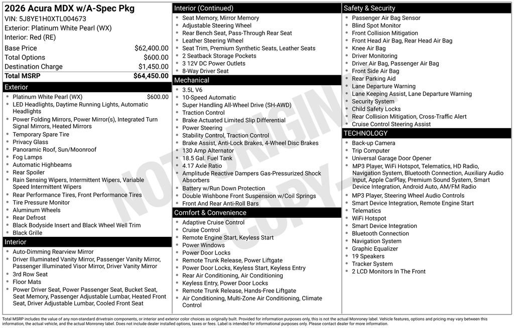 Certified 2026 Acura MDX A-Spec AWD/4WD image 3