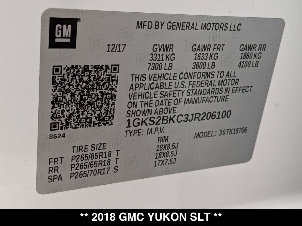 Used 2018 GMC Yukon SLT AWD/4WD image 30