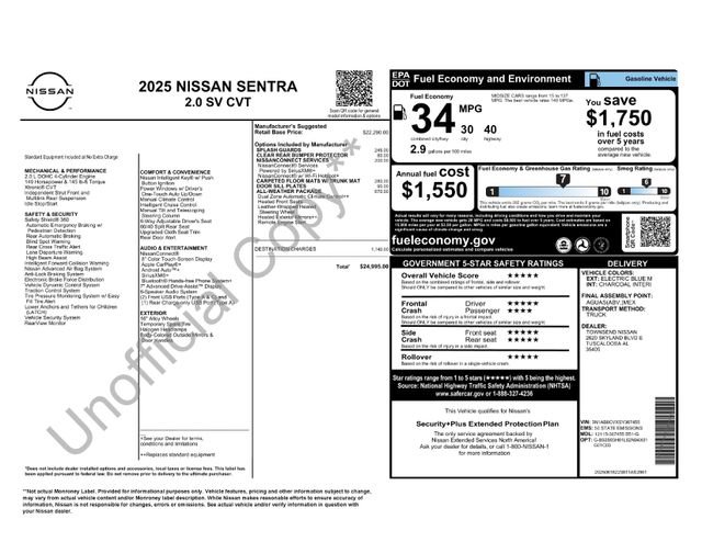 Used 2025 Nissan Sentra SV w/ All-Weather Package FWD image 27