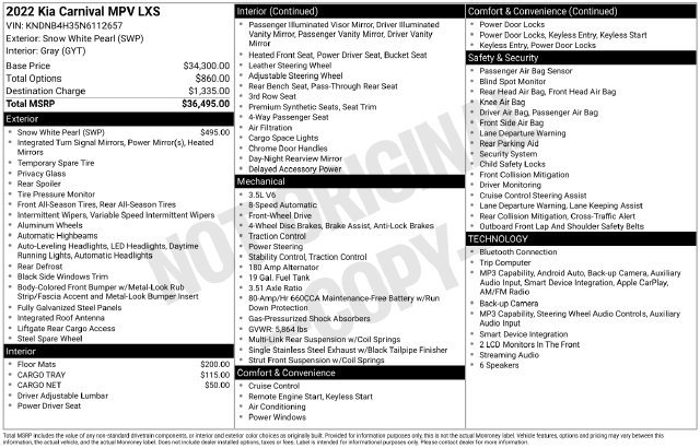Used 2022 Kia Carnival LX FWD image 28