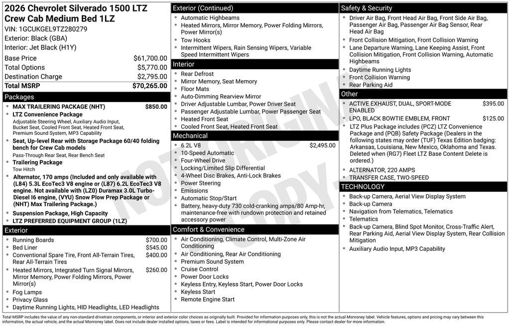 New 2026 Chevrolet Silverado 1500 LTZ w/ Max Trailering Package AWD/4WD image 25