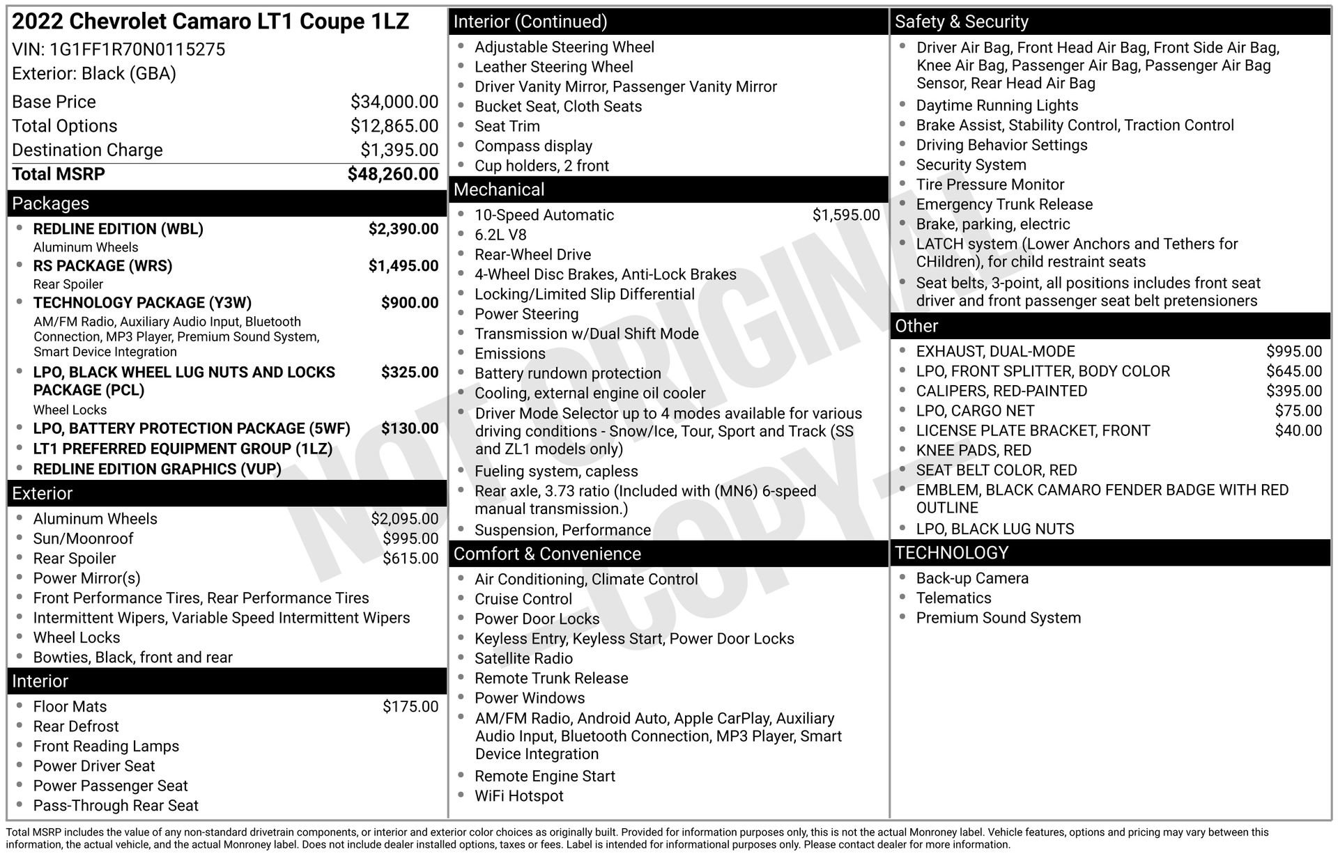 Used 2022 Chevrolet Camaro LT w/ Redline Edition image 4