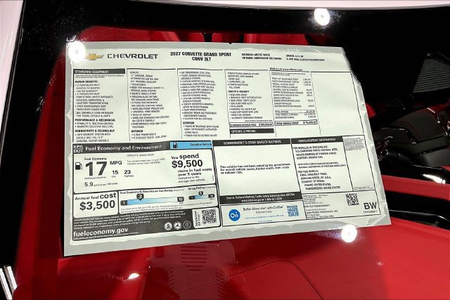 New 2027 Chevrolet Corvette Grand Sport w/ Chrome Exterior Badge Package RWD image 12
