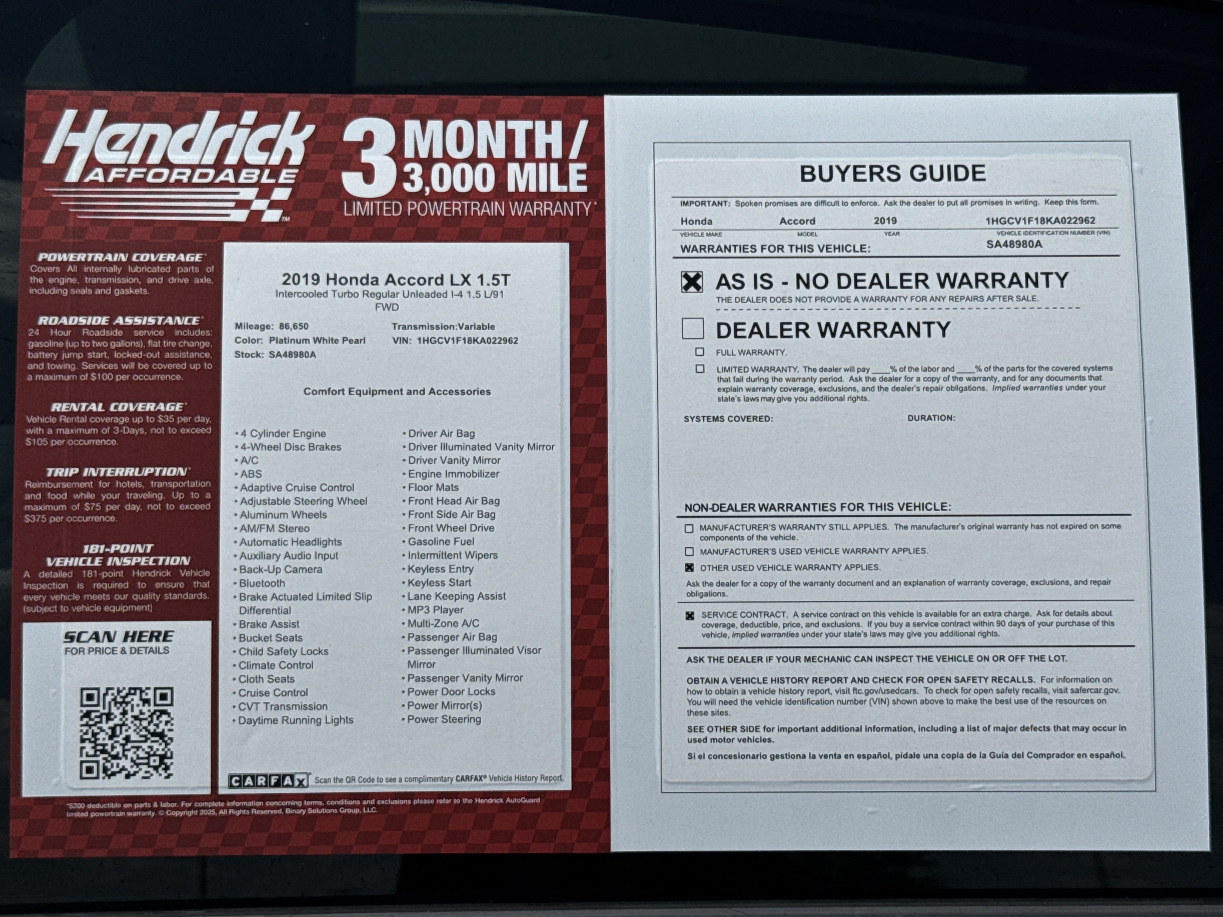 Used 2019 Honda Accord LX image 31
