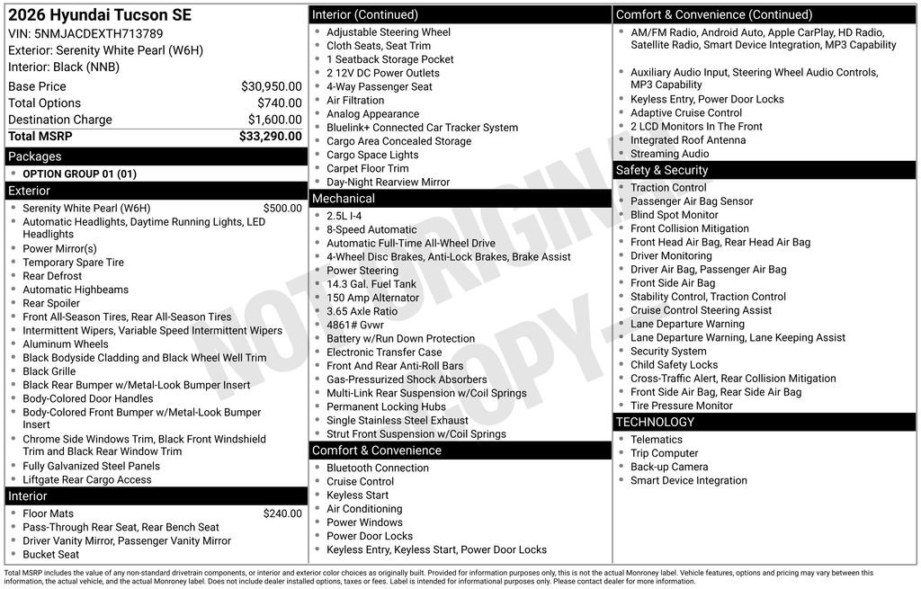 New 2026 Hyundai Tucson SE AWD/4WD image 4
