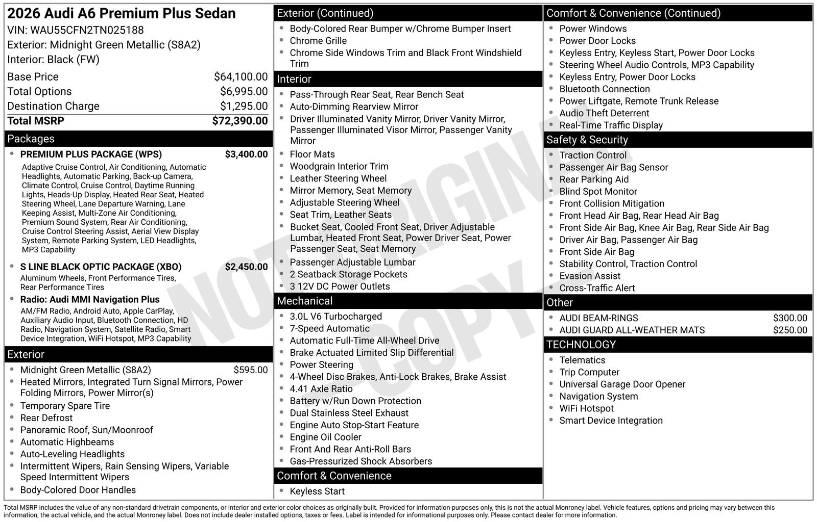 Used 2026 Audi A6 Premium Plus w/ Premium Plus Package
