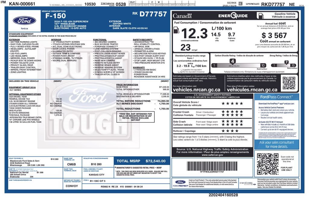 Used 2024 Ford F150 XLT w/ Tow/Haul Package AWD/4WD image 66