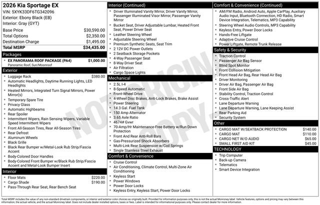 New 2026 Kia Sportage EX w/ EX Panorama Roof Package FWD image 28